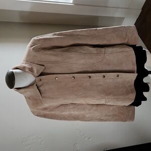 Coldwater Creek Tan Leather Barn Jacket Size XLP